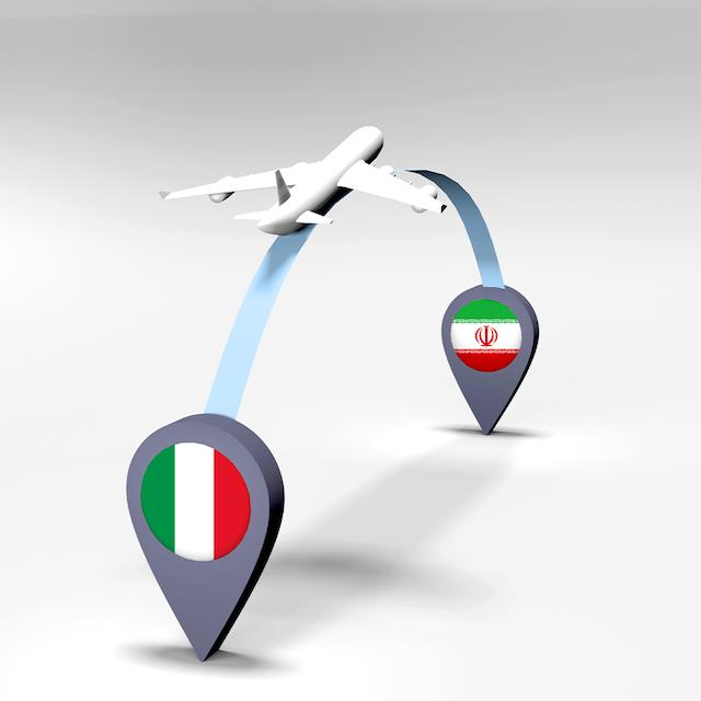 فاصله زمانی پرواز  ایران ایر از رم به تهران